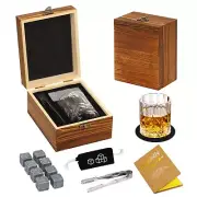 Whiskey Stones and Whiskey Glass Gift Set DIOXADOP 8 Natural Whisky Stones 1 ...