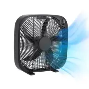 Amazon Basics 20-Inch Box fan, 3 Speeds, 5 Blades, Lightweight Design, Black, 67