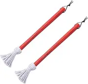 YARNOW Practical BBQ Basting Mops 2-Piece Set Oil Sauce Brushes Wood Handle Soft Cotton Mop Head for Meat Baked Goods