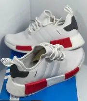 NEW SIZE 7.5 MENS - ADIDAS NMD_R1 "WHITE VIVID RED" (2022) WHITE/RED/GREY