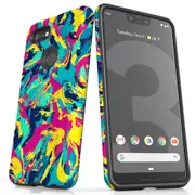 For Google Pixel 3 XL Tough Protective Cover, Abstract Strokes