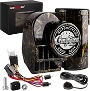 Air horn for trucks, the 12V 150db super speaker car horns with wiring harness, and is applicable to any 12V vehicle, truck, motorcycle (Brown DIY with button)