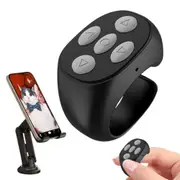 Wireless Bluetooth Ring Remote Control Selfie Video Controller Page Turner-Black