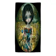 Art Painting Bosch Circus Girl Microfiber Beach Towel