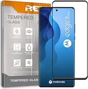 [REY] Pack of 2 3D Tempered Glass Screen Protectors for Motorola Edge 30 Ultra, Black, Screen Protector 9H+ Hardness, Anti-Scratch Oil Bubbles, Full Protection, 3D, 4D, 5D