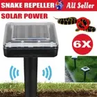 6X Mouse Snake Repeller Ultrasonic Solar Powered Moles Pest Rodent&Rat Repellent