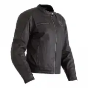 RST Ladies Brixton CE Wax Cotton Motorcycle Jacket (Black)