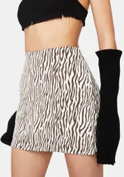 [Pretty Garbage] Zebra Print Mini Skirt