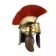 Medieval Roman Steel Helmet Praetorian Knight Worrier With Red Plume Helmet