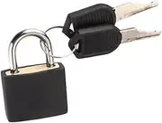 Plastic Padlock with 2 Keys Small Colored Brass Padlocks for Toolbox, Diary, School Bag, Suitcase(Black)