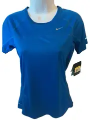 NEW! NIKE [S] Women's Miler REFLECTIVE Running/Yoga Shirt-Omega Blue 405254-429