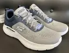 Skechers Go Run Lite Shoes Gray Navy Blue Running 220894/GYNV Size 10.5 Mens