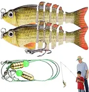 Bass Fishing Bait, Bass Fishing Swim Bait, Realistic Swim Bait Lure Multi-Joint Bait, Double Slow Sinking Crankbaits for Freshwater & Saltwater, Fishing Tackle Accessories