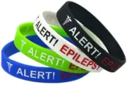 X4 ALERT EPILEPSY Medical ID Alert Awareness Epileptic Silicone Bracelet UK