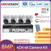 Hikvision 4CH 4K Home IP Security CCTV System 8MP ColorVu Camera DS-2CD2387G2-LU