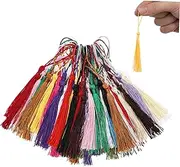 HAPINARY Tassel Tassels Keychain 100 Pieces Bulk DIY Bookmarks Decorative Charm for Handbags