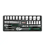 Toptul 34pc 1/4in & 1/2in Dr. Flank Socket Set