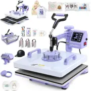 Heat Press 15x15 inch 8 in 1 with 30OZ Tumbler Press, Slide Out 360° Swing Away