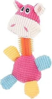 JUMPLAWN Dog Plush Toy for Puppies Interactive Cartoon Dog Chew Toy Soft and Safe Molar Pet Teething and