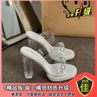 在飛比找蝦皮購物優惠-現貨 新品熱賣 女生走秀恨天高 高跟涼鞋女夏季2024新款外