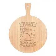 Beware Crazy Narwhal Man Pizza Board Paddle Wooden Unicorn Funny
