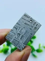 Muonionalusta meteorite square, etched&polished, Swedish M iron meteorite 9.6g