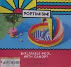 Poptimism! Inflatable Swimming Kiddie Pool w/ Removable Canopy Shade 59x54x39