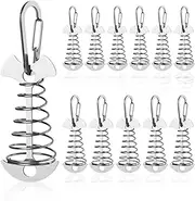 Tent Stakes, 12Pcs Tent Pegs Stainless Steel Aluminum Alloy Heavy-Duty Fishbone Stakes with Adjustable Spring, for Outdoor
