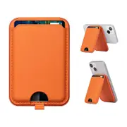 Magnetic Wallet Stand Card Holder with Adjustable Stand for iPhone 15 14 13 Series-Brown