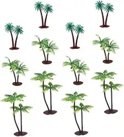 Angoily 12pcs Realistic Miniature Coconut Tree Model for Table Landscapes Durable Lifelike Design for DIY Micro Landscapes and Terrariums