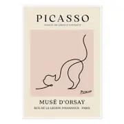 Galrie Picasso's Elegant Cat Art Print Premium Museé d'Orsay Collection for Home Decor, Poster Only, A1 60 x 84cm (23 x 33inch)