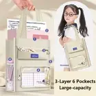 Large-capacity Tote School Bag 3-Layer 6 Pockects File Bag School Office