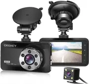 ORSKEY Dash Cam Front and Rear 1080P Full HD Dual Dash Camera in Car Camera Dashboard Camera Dashcam for Cars 170 Wide Angle with 3.0" LCD Display Night Vision and G-Sensor【2022】