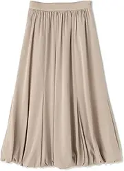 NATURAL BEAUTY BASIC(ナチュラルビューティーベーシック) 017-4220153 Women's Satin Balloon Skirt