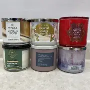 Lot of 6 Assorted Bath And Body Works Candles Winter 3 Wick 14.5 Oz - New in Box