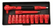 1PC Wiha 31391 Insulated Socket Set, Metric, 1/4 Drive, 13-Piece