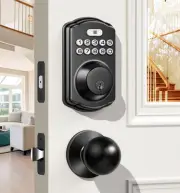 Keyless Entry Door Lock with 2 Knobs, Electronic Backlit Keypad Deadbolt with...