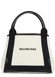 Balenciaga Cabas Small Canvas Tote, Tote Bag, White, Canvas, Open top One Size