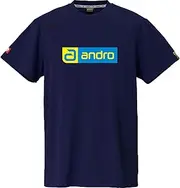 [ANDRO] J.T.T.A (Japanese Table Tennis Association) Officially Licensed Unisex Napa T-Shirt Deo CB Navy x Cyan