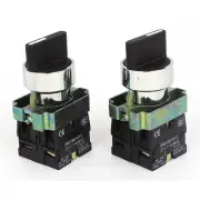 ZB2-BE101C 2NO DPST 3 Positions Maintained Rotary Selector Switch 600V 10A 2 Pcs