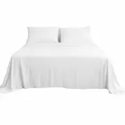 White Bamboo Sheet Sets Pillowcase Breathable Durable Soft Cooling Bamboo