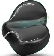 New Noseless Oversized Bike Seat, Extra Wide Comfort Pure Memory Foam Bicycle Se