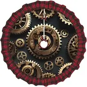 [VPPUR] Steampunk Gears Print Xmas Tree Skirt Santa Xmas Decor Holiday Party 48''36''30''Christmas Tree Skirt