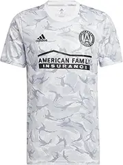 [adidas] Atlanta United F.C. Men's Pre-Match Camo Short Sleeve Soccer Jersey, Onix/Camo