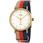 Timex Men's Watch Weekender Fairfield Beige/Orange/Navy Nylon Strap TW2P91600