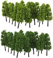 yuksok 20Pcs Landscape Model Tree Railway Model Plants Trees Scale 1: 100-: 200, Dark Green Light Green