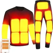 [IMYOGI] Cozy Heated Underwears Suit, Men Women Heating Shirt and Pant Electric Thermal Base Layer Set with 22 Heating Zones