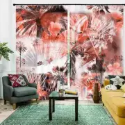 Red Dense Maple Leaf 3D Curtain Blockout Photo Printing Curtains Drape Fabric