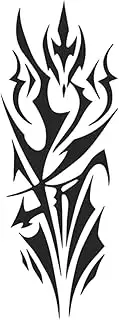 Semi-Permanent Tattoo,Flame Pattern HC-HC-592,Flame Tattoos,Resilience,Water-Resistant,Lasts 1-2 Weeks,Real Tattoo Look,18 x 11 cm