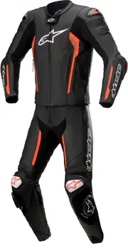 Alpinestars Missile V2, leather suit 2pcs. , color: Black/Neon-Red , size: 52